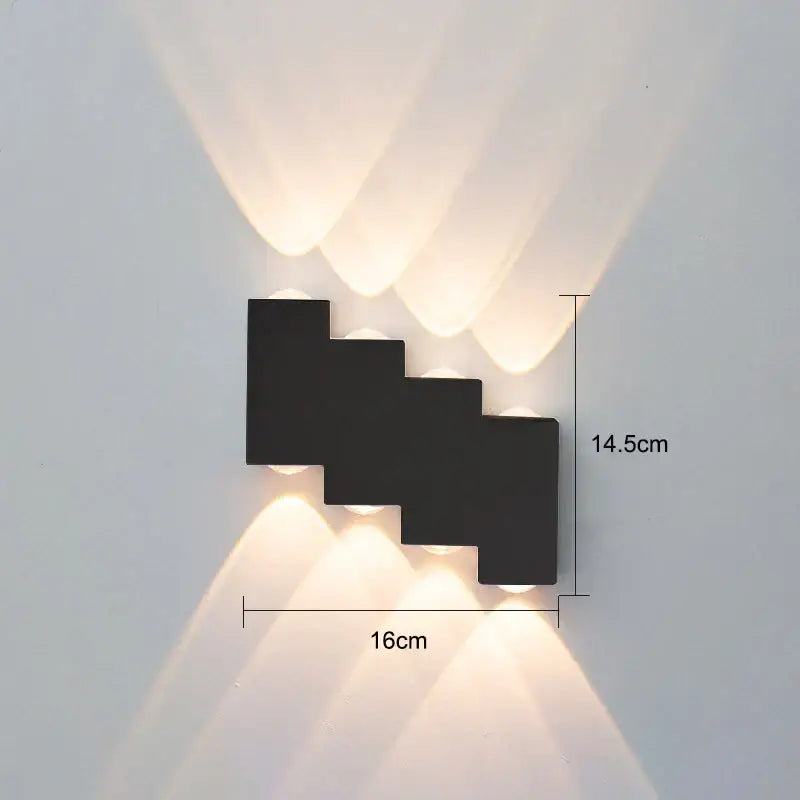 Modern black letter led wall lamp garden waterproof sconce