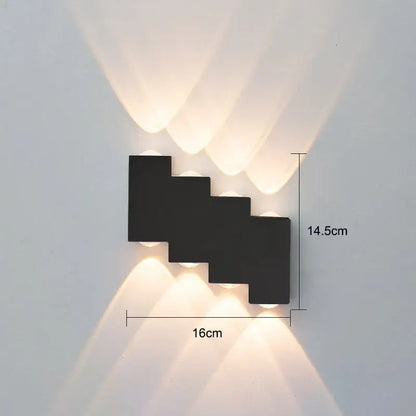 Modern black letter led wall lamp garden waterproof sconce