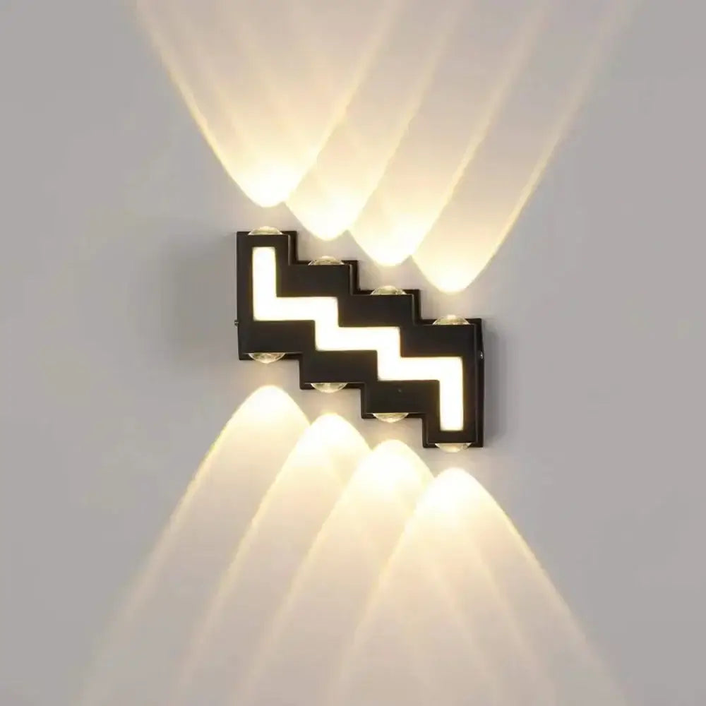 Modern black letter led wall lamp garden waterproof sconce