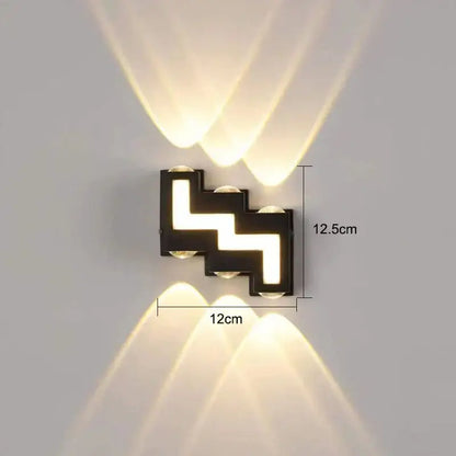 Modern black letter led wall lamp garden waterproof sconce