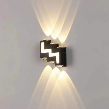 Modern black letter led wall lamp garden waterproof sconce