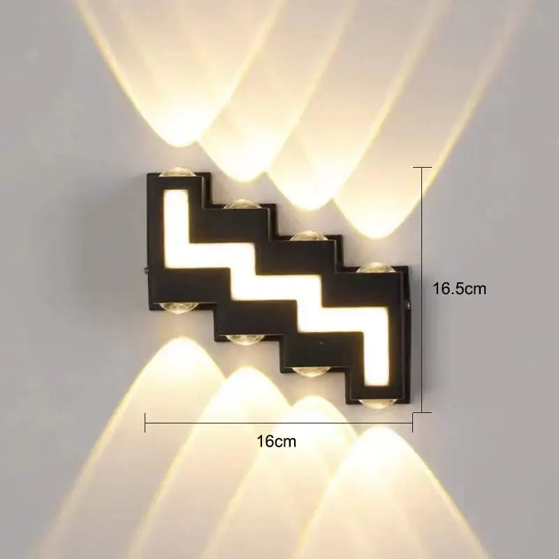 Modern black letter led wall lamp garden waterproof sconce