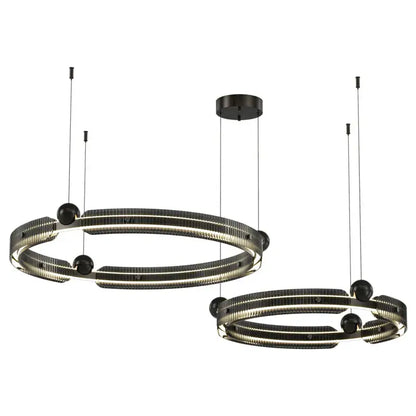 Modern black light luxury circle led chandelier living room pendant
