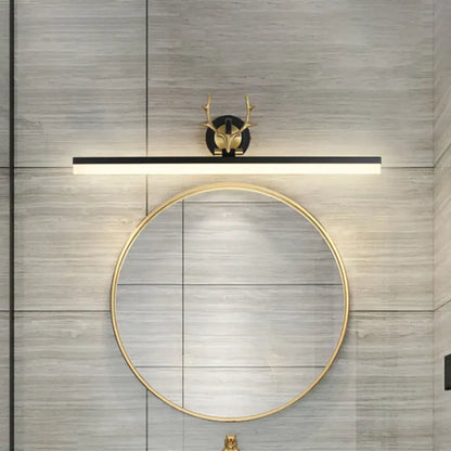 Modern black linear deer vanity light warm white bathroom lamp
