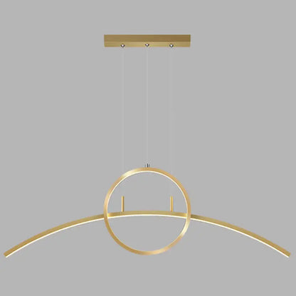 Modern black linear design led light fixture for dining room