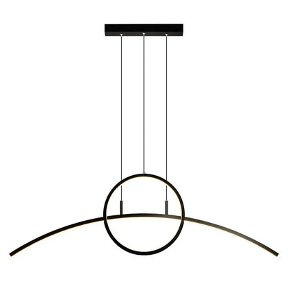 Modern black linear design led light fixture for dining room