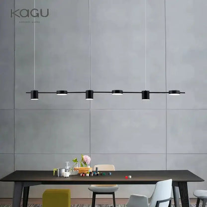 Modern black linear dimmable led ceiling chandelier dining room