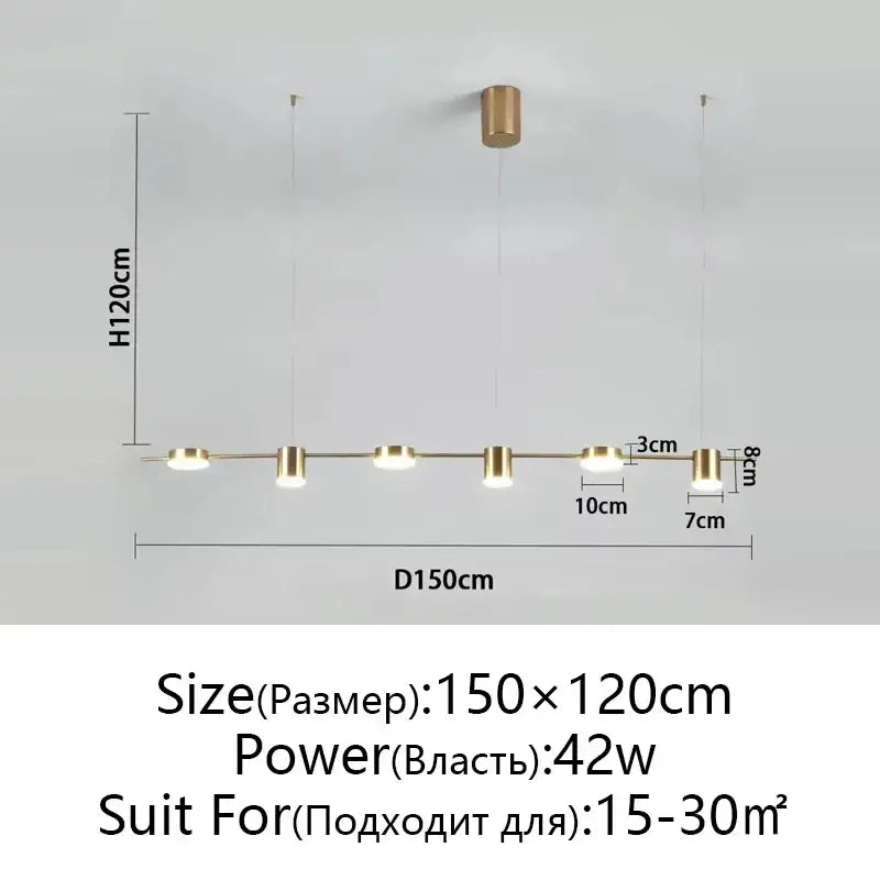 Modern black linear dimmable led ceiling chandelier dining room