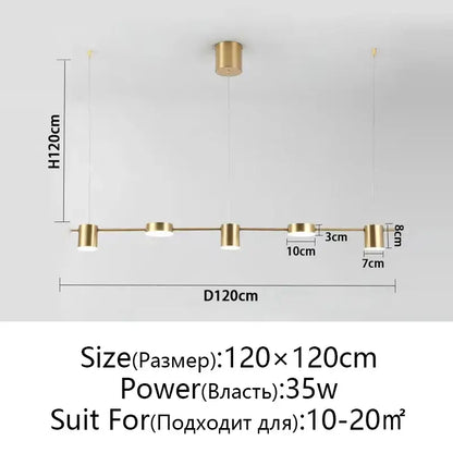 Modern black linear dimmable led ceiling chandelier dining room