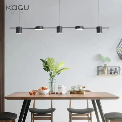 Modern black linear dimmable led ceiling chandelier dining room