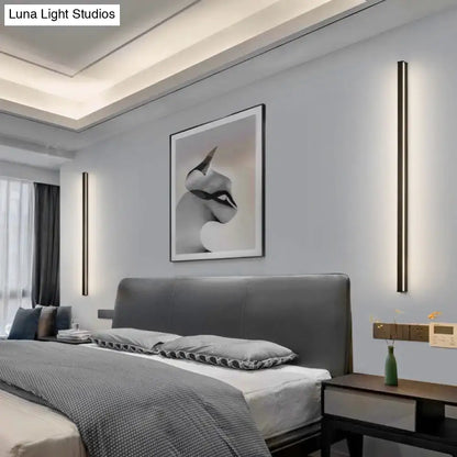 Modern black linear flush mount wall sconce – hallway light