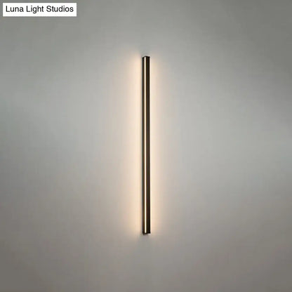 Modern black linear flush mount wall sconce – hallway light
