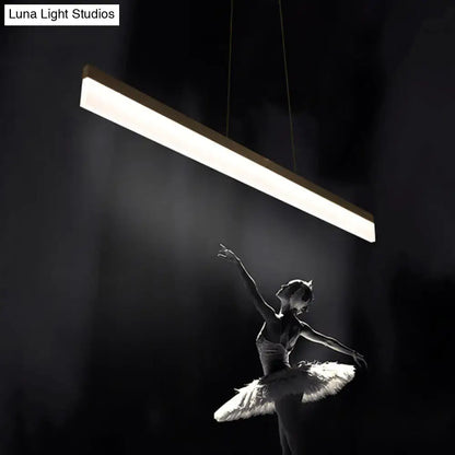 Modern black linear led light fixture – kitchen island pendant