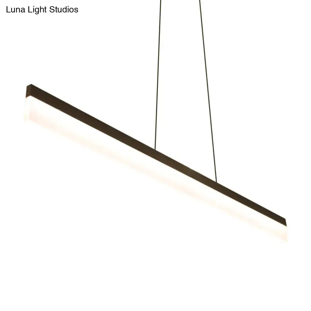Modern black linear led light fixture – kitchen island pendant