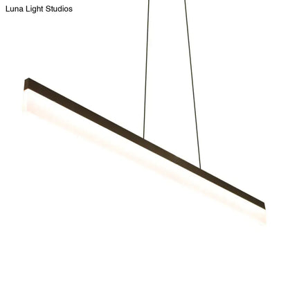 Modern black linear led light fixture – kitchen island pendant