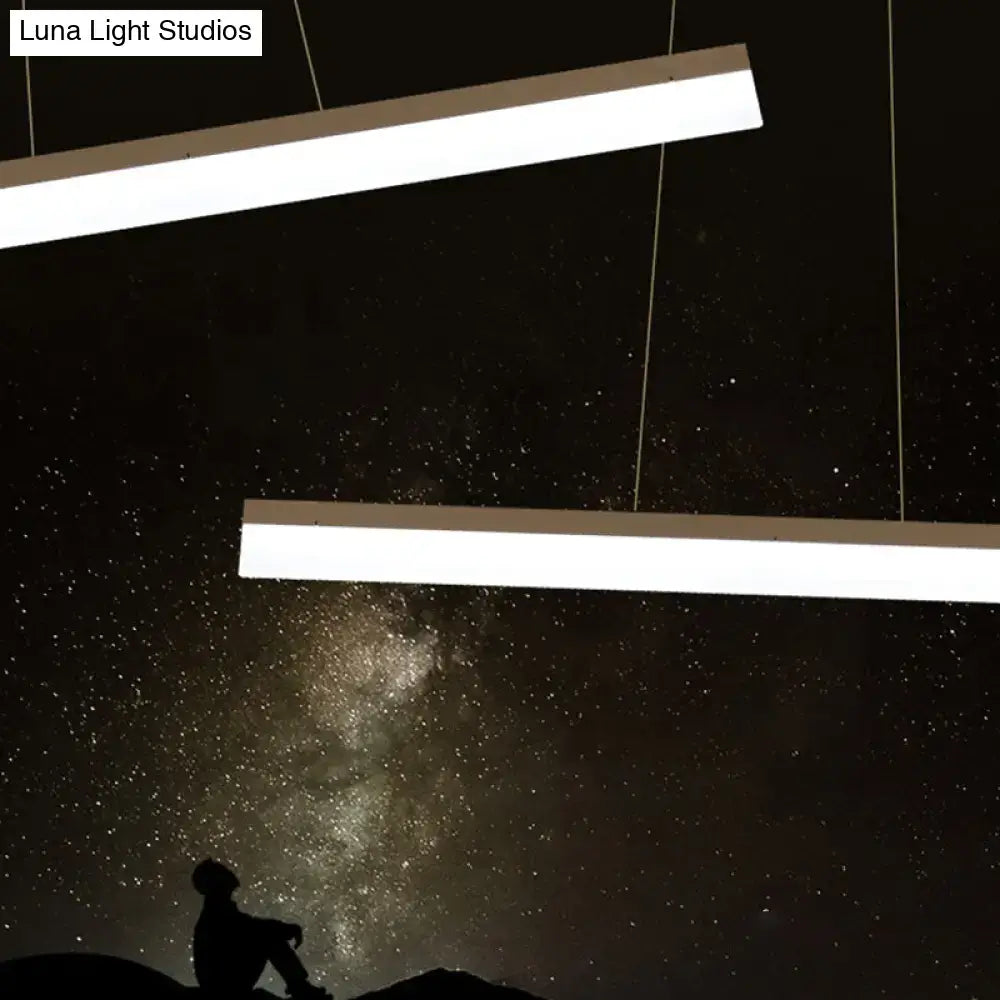 Modern black linear led light fixture – kitchen island pendant