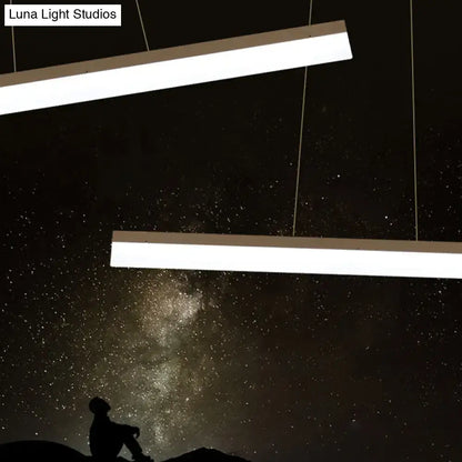 Modern black linear led light fixture – kitchen island pendant