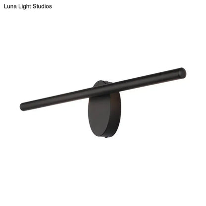 Modern black linear led wall light bathroom sconce with oval plate