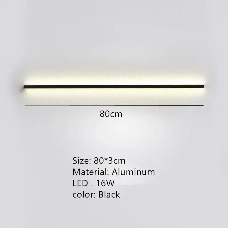 Modern black linear led wall lights dimming – bedroom sconce