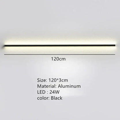 Modern black linear led wall lights dimming – bedroom sconce