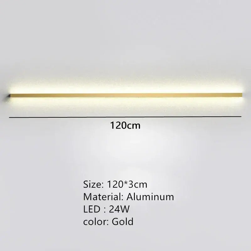 Modern black linear led wall lights dimming – bedroom sconce