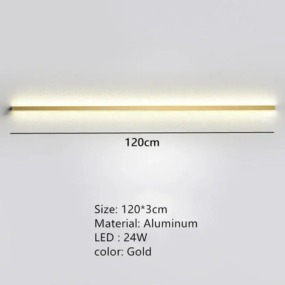 Modern black linear led wall lights dimming – bedroom sconce