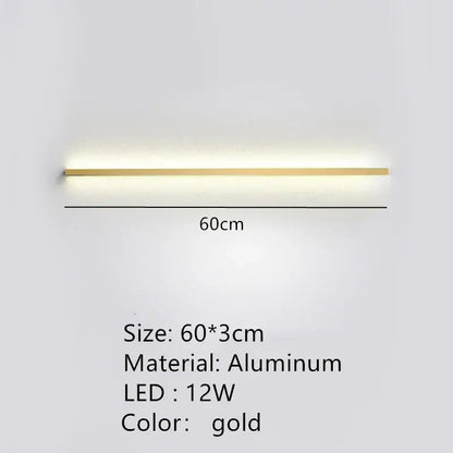 Modern black linear led wall lights dimming – bedroom sconce