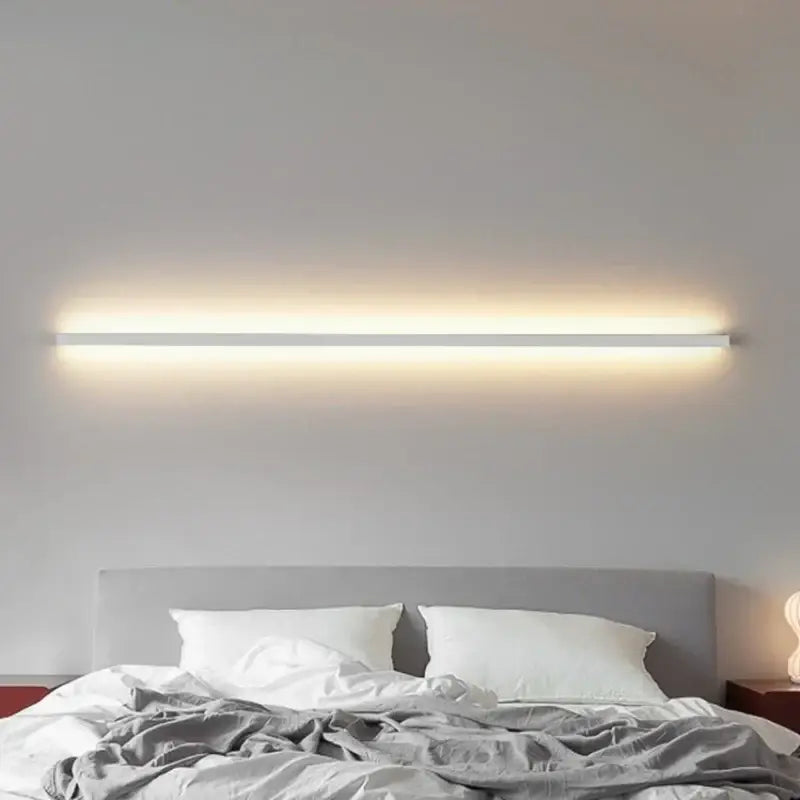 Modern black linear led wall lights dimming – bedroom sconce