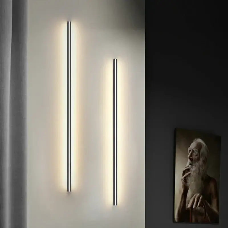 Modern black linear led wall lights dimming – bedroom sconce