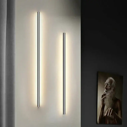 Modern black linear led wall lights dimming – bedroom sconce
