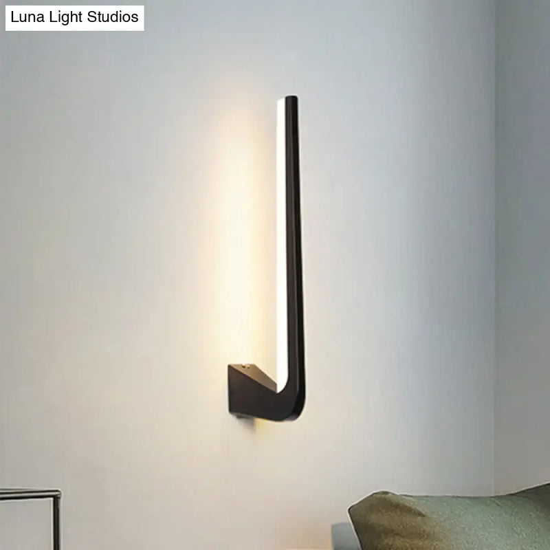 Modern black linear led wall sconce living room direct wired electric