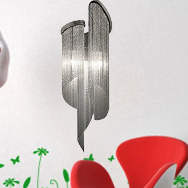 DecorBites™ Modern Black Living Room Wall Light with Tassel Aluminum Shade - 2 Heads