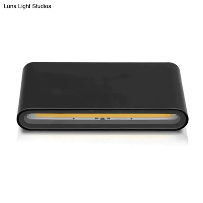 Modern black luna outdoor wall light warm led patio lamp