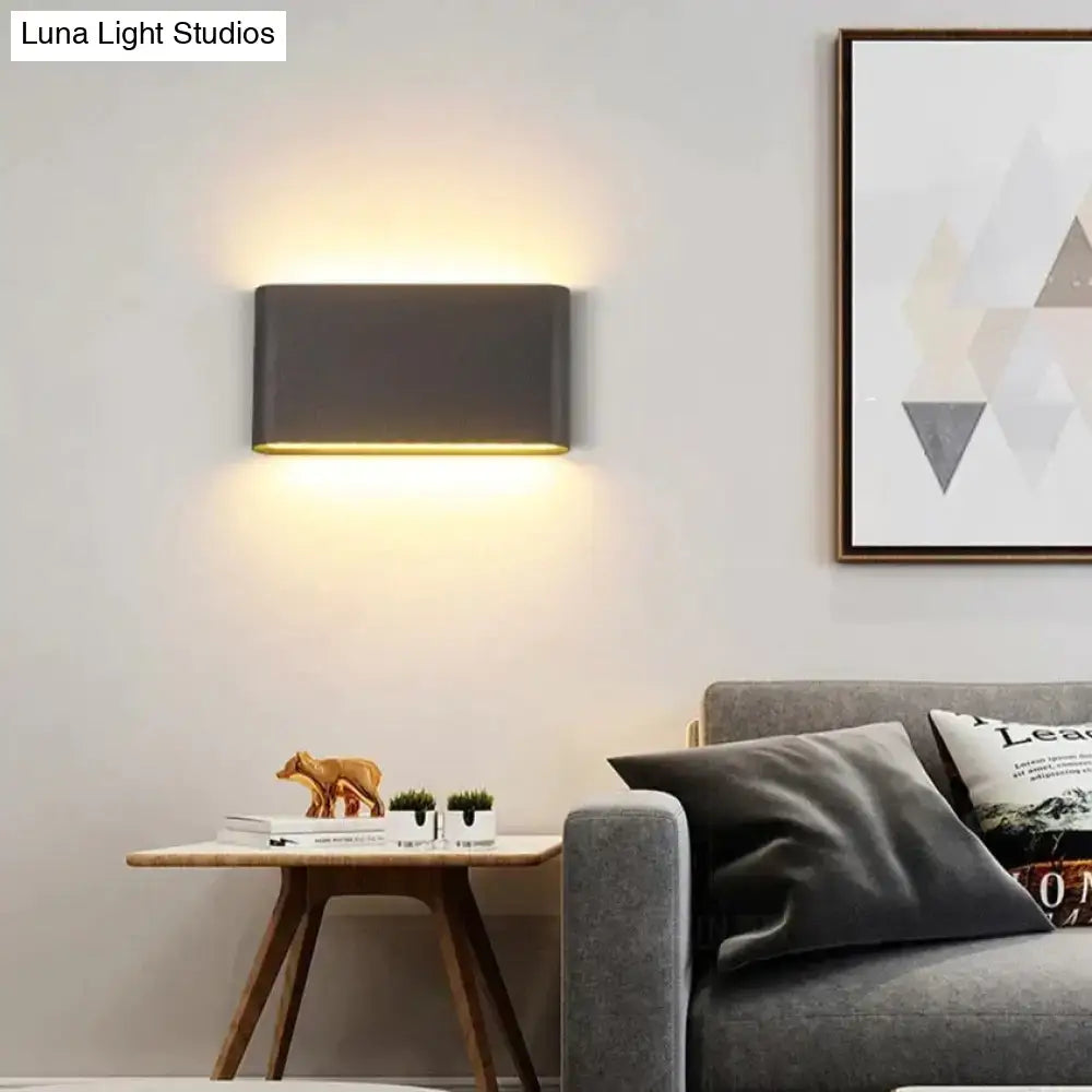 Modern black luna outdoor wall light warm led patio lamp