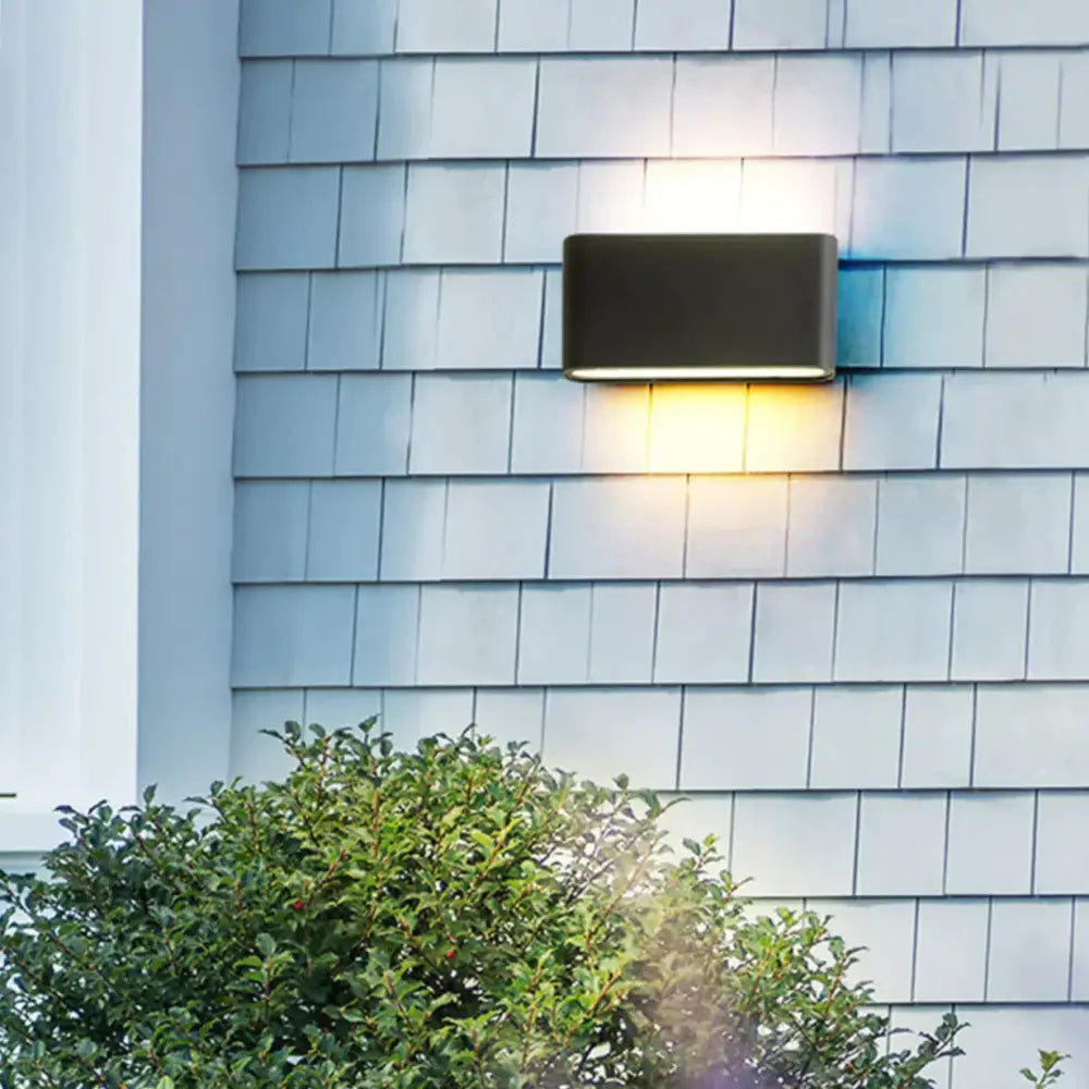 Modern black luna outdoor wall light warm led patio lamp