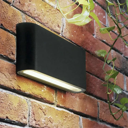 Modern black luna outdoor wall light warm led patio lamp