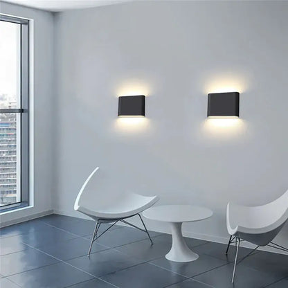 Modern black luna outdoor wall light warm led patio lamp