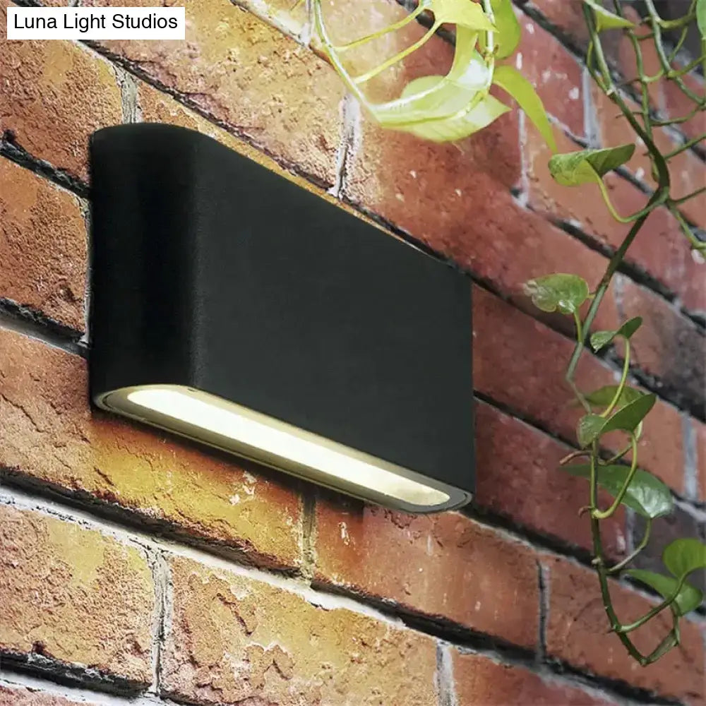Modern black luna outdoor wall light warm led patio lamp