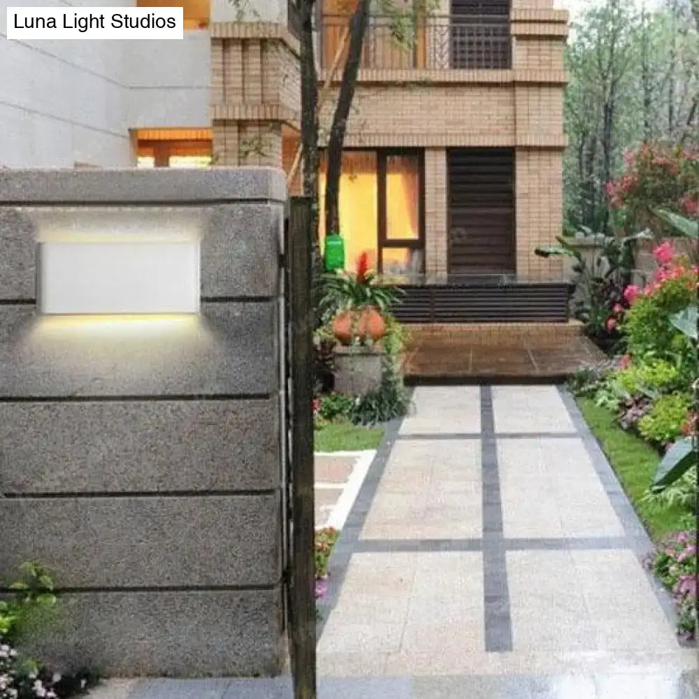 Modern black luna outdoor wall light warm led patio lamp
