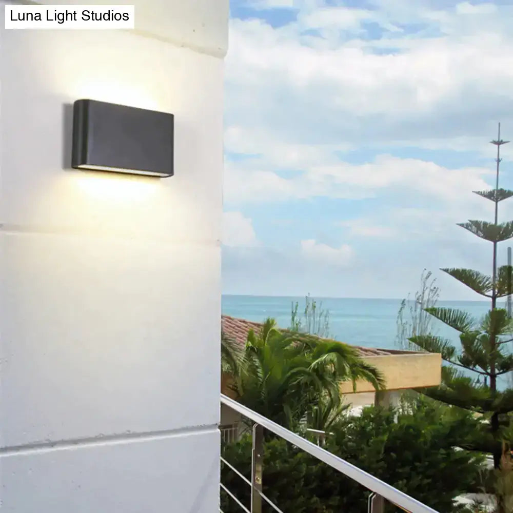 Modern black luna outdoor wall light warm led patio lamp