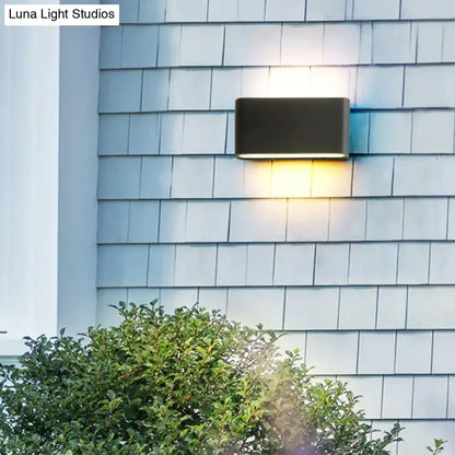 Modern black luna outdoor wall light warm led patio lamp