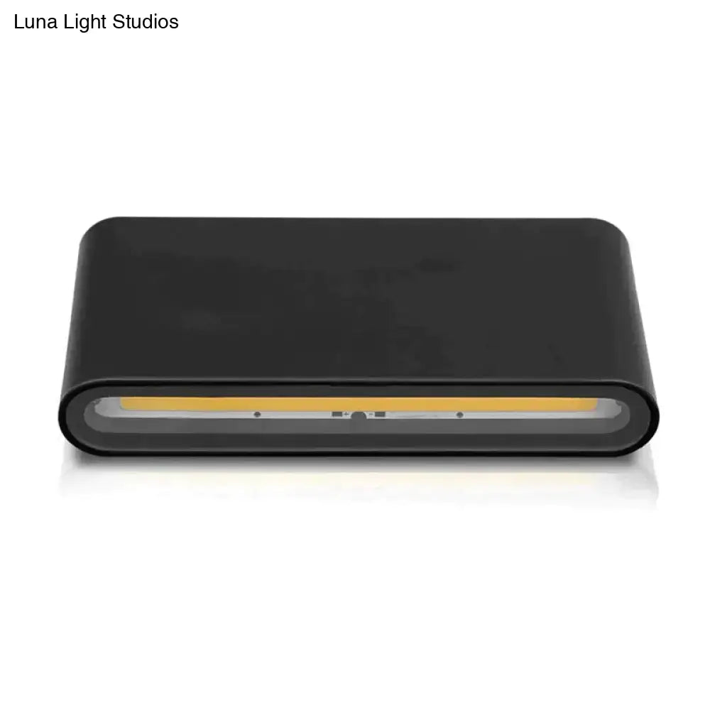Modern black luna outdoor wall light warm led patio lamp