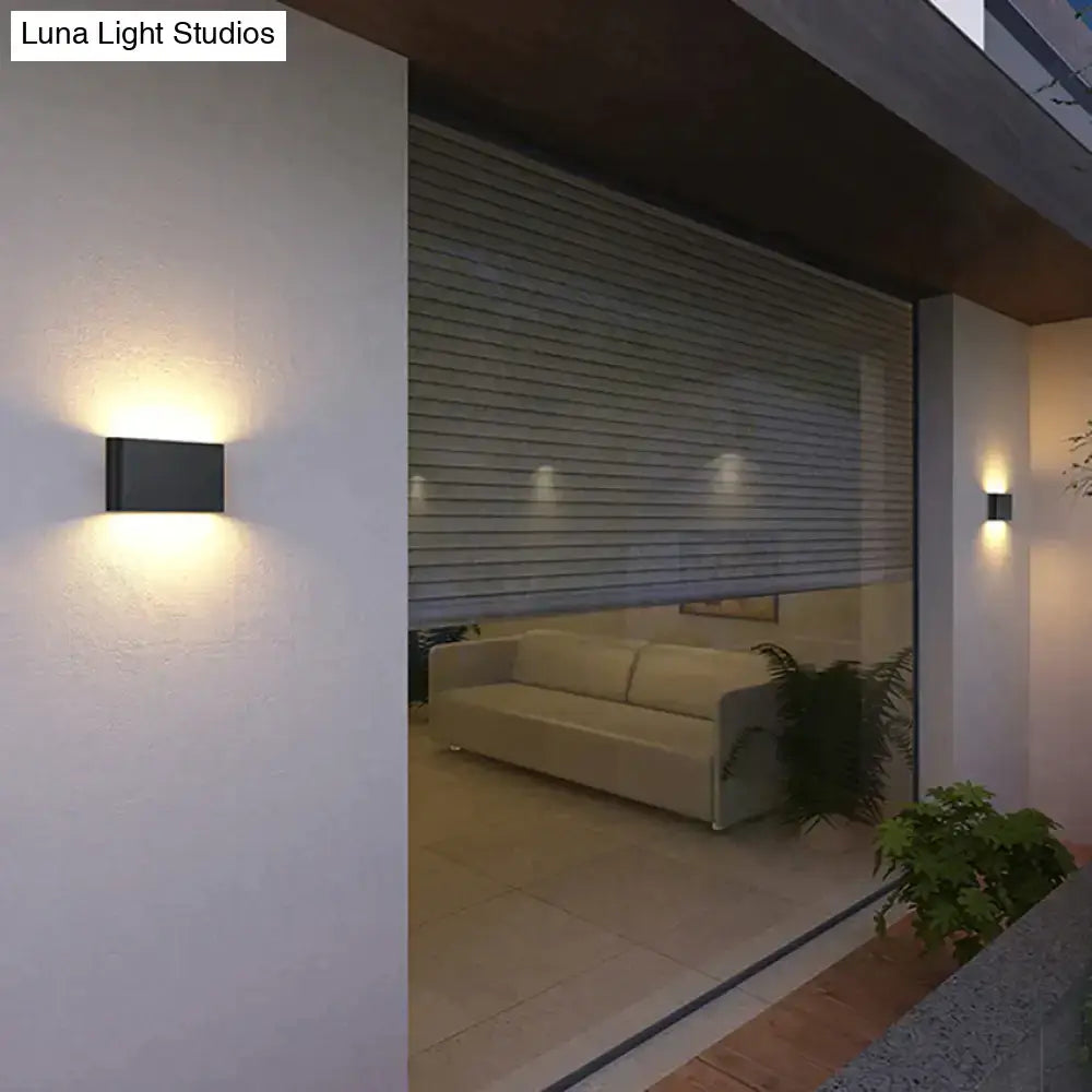 Modern black luna outdoor wall light warm led patio lamp
