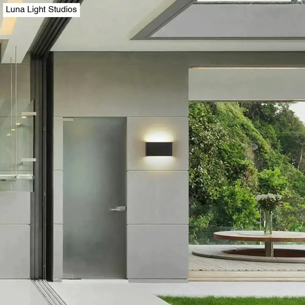 Modern black luna outdoor wall light warm led patio lamp