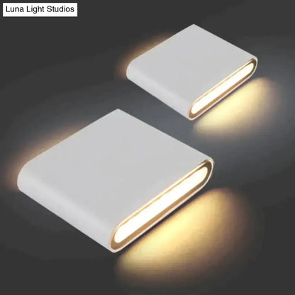 Modern black luna outdoor wall light warm led patio lamp