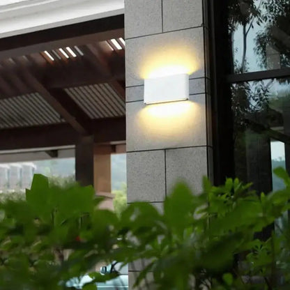 Modern black luna outdoor wall light warm led patio lamp