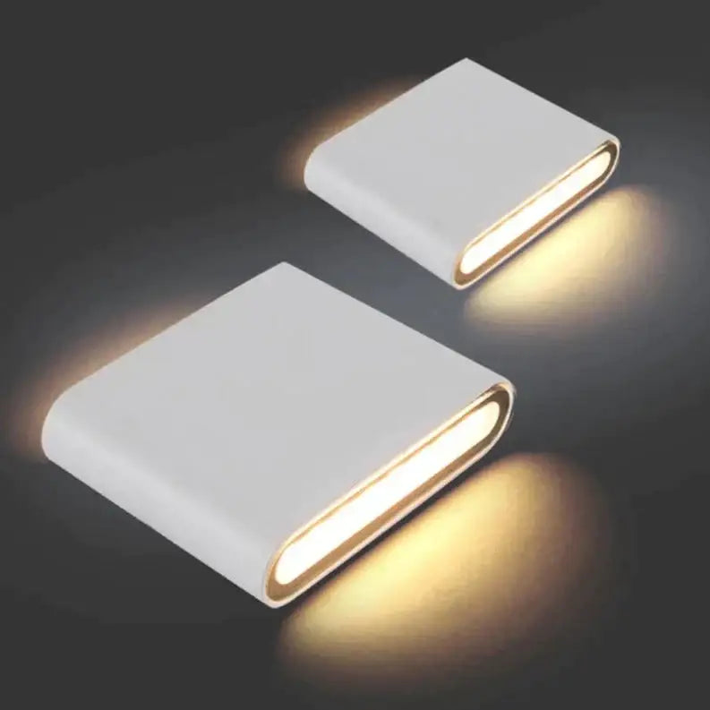 Modern black luna outdoor wall light warm led patio lamp