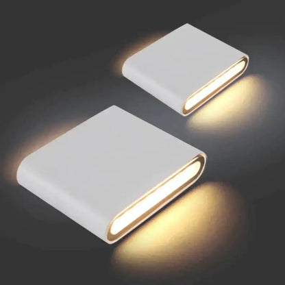 Modern black luna outdoor wall light warm led patio lamp