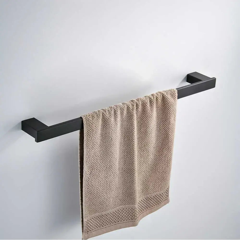 Modern black matte bathroom hardware set – 4 piece decor