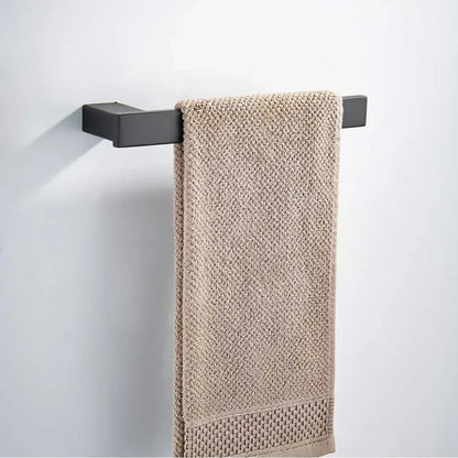 Modern black matte bathroom hardware set – 4 piece decor